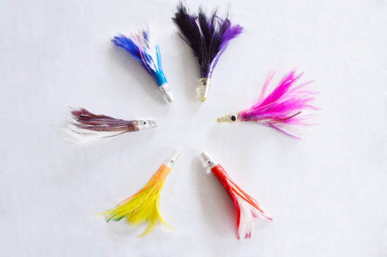 6 Inch Tuna Feathers Rigged Pack of 6 Hooker Fishing Tackle